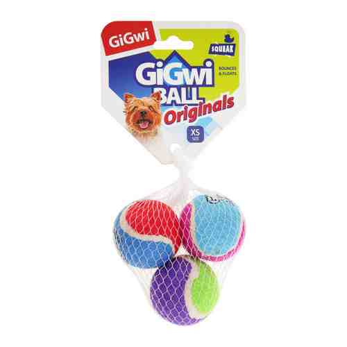 Игрушка GigWi три мяча с пищалкой для собак 4 см арт. 3419585