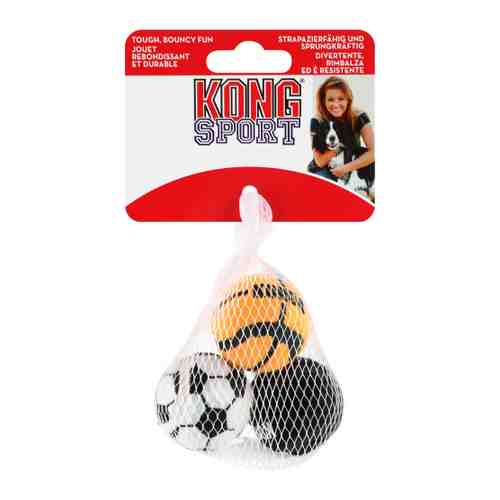 Игрушка KONG Air Sport Мяч теннисный для собак 3 штуки 4 см арт. 3408202