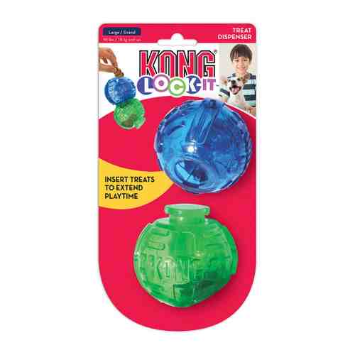 Игрушка KONG Lock-It мячи для лакомств 2 штуки для собак 8.9 см арт. 3483728