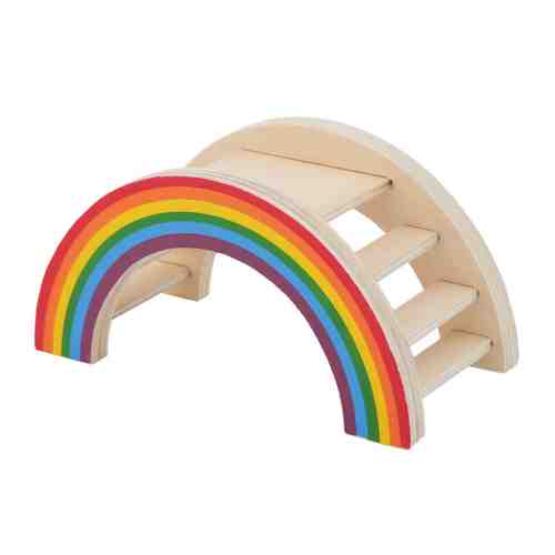Игрушка Rosewood деревянная Лесенка-радуга разноцветная для грызунов 14х7х8 см арт. 3458193