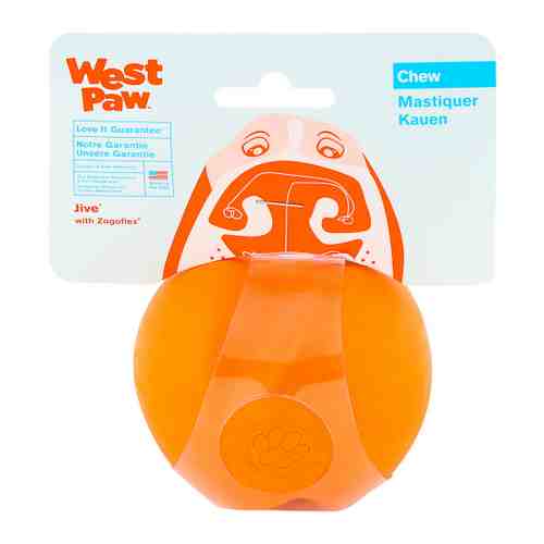 Игрушка Zogoflex Мяч Jive L оранжевый для собак 8 см арт. 3407276