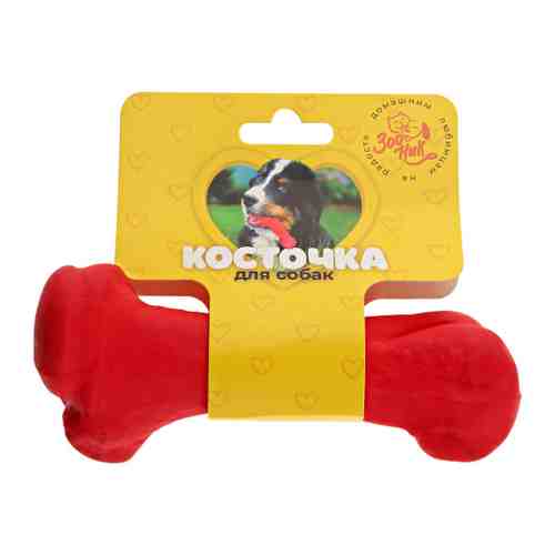 Игрушка Зооник Кость литая средняя красная для собак 15.8 см арт. 3483318