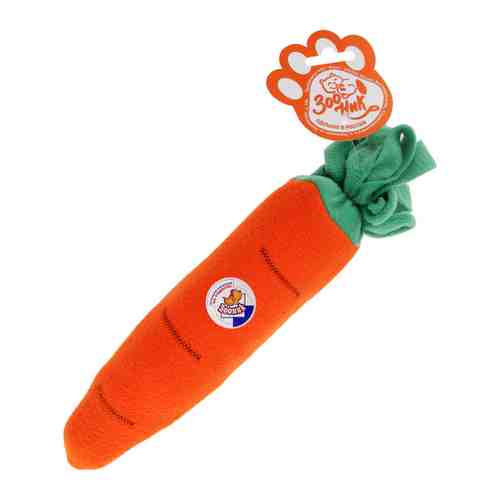 Игрушка Зооник Морковка с пищиком бутылка для собак 7х7х29 см арт. 3483278