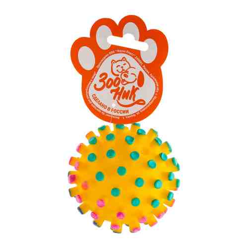 Игрушка Зооник Мяч-мина средняя желтая для собак 8 см арт. 3483279