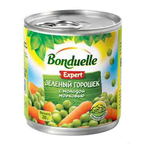 Горошек Bonduelle зеленый с молодой морковью 200 г арт. 3347854
