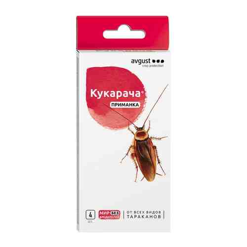 Инсектицид Август Кукарача Приманка от тараканов 4 штуки по 1.5 г арт. 3506906