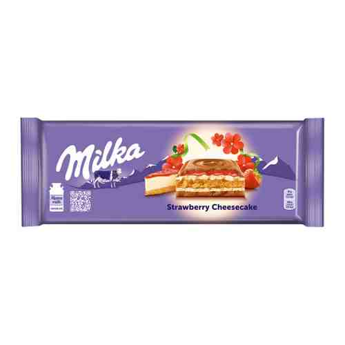 Шоколад Milka молочный Strawberry Cheesecake с клубничной начинкой и печеньем 300 г арт. 3370612