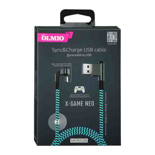 Кабель игровой Olmio X-Game Neo USB 2.0 microUSB 2.1A 1.2 м арт. 3507250
