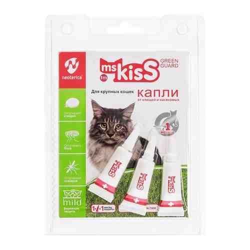 Капли Ms.Kiss репеллентные для крупных кошек 2.5 мл арт. 3521228