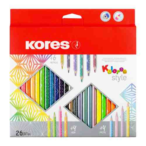 Карандаши цветные Kores Kolores Style 26 цветов арт. 3505777