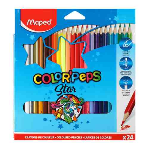 Карандаши цветные Maped трехгранные 24 цвета арт. 3429843