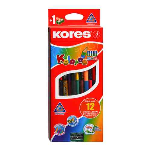 Карандаши двухцветные Kores заточенные 24 цвета арт. 3198414