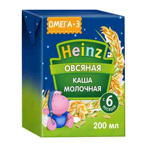 Каша Heinz овсяная молочная быстрорастворимая омега-3 с 6 месяцев 200 мл арт. 3383486