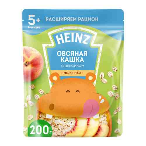 Каша Heinz овсяная молочная быстрорастворимая персик омега-3 с 5 месяцев 200 г арт. 3372809