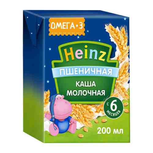 Каша Heinz пшеничная молочная быстрорастворимая омега-3 с 6 месяцев 200 мл арт. 3383485