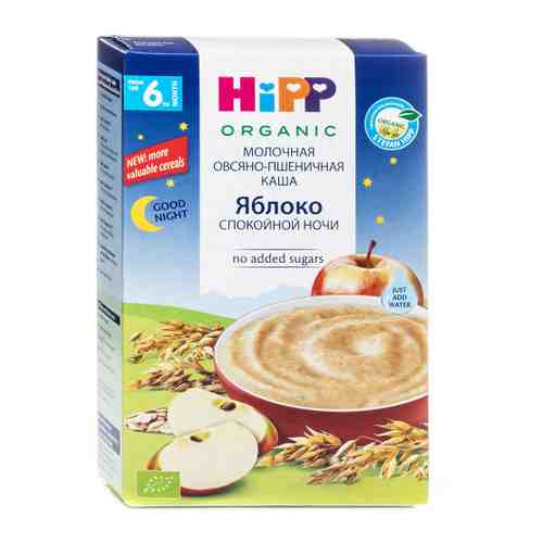 Каша HiPP Овсяно-пшеничная молочная яблоко с 6 месяцев 200 г арт. 3348020