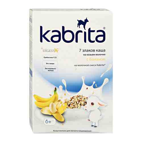 Каша Kabrita 7 злаков на козьем молоке быстрорастворимая банан с 6 месяцев 180 г арт. 3309407