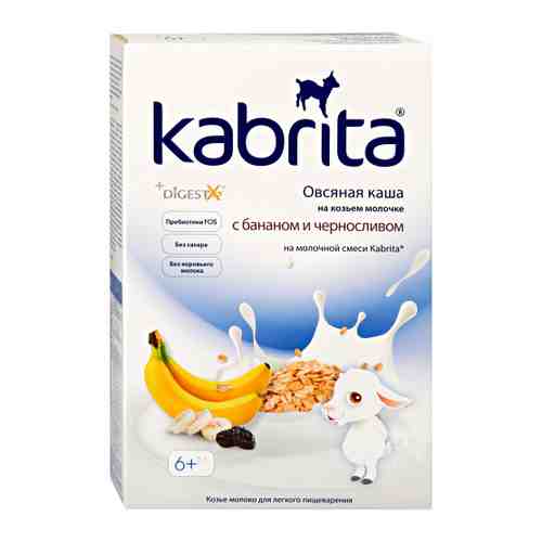 Каша Kabrita овсяная на козьем молоке быстрорастворимая банан чернослив с 6 месяцев 180 г арт. 3426881