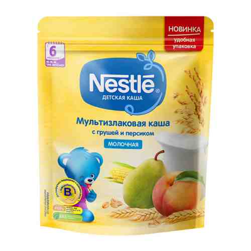 Каша Nestle мультизлаковая молочная быстрорастворимая груша персик с 6 месяцев 220 г арт. 3382598