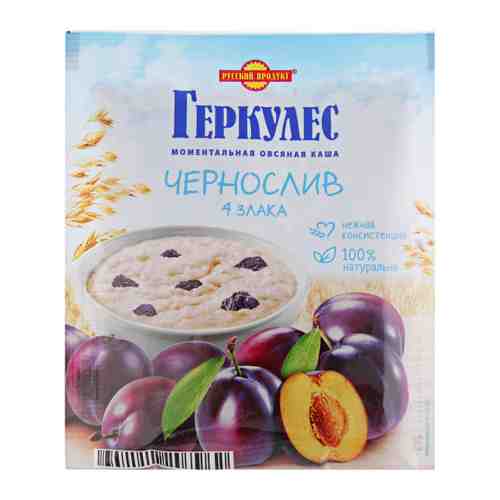 Каша овсяная Русский продукт Геркулес 4 злака с черносливом быстрого приготовления 35 г арт. 3379647