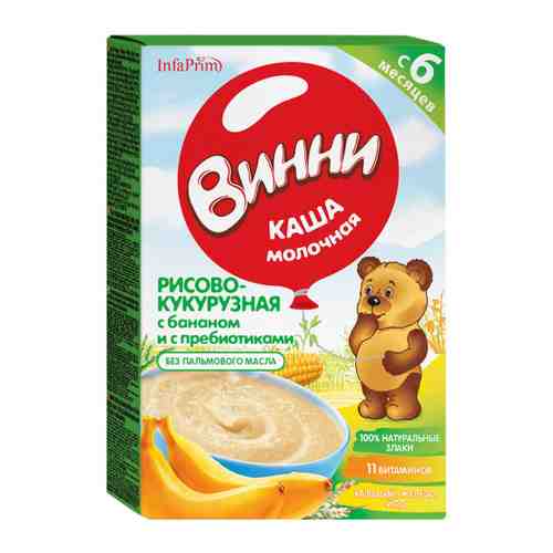 Каша Винни рисово-кукурузная молочная банан с 6 месяцев 200 г арт. 3454650