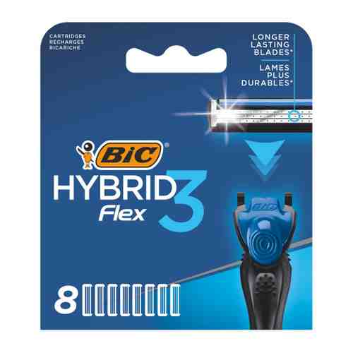 Кассеты сменные для бритья Bic Flex 3 Hybrid 8 штук арт. 3329289