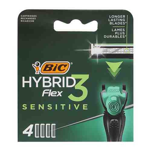 Кассеты сменные для бритья Bic Flex 3 Hybrid Sensetive (4 штуки) арт. 3518814