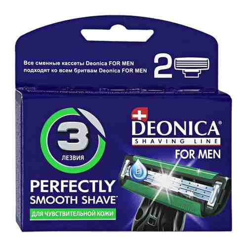 Кассеты сменные для бритья Deonica 3 мужские 2 штуки арт. 3409606