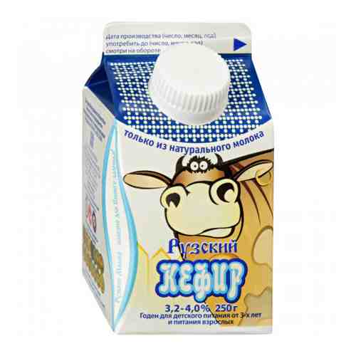 Кефир Рузское молоко Рузский из цельного молока 3.2-4% 250 г арт. 3369500