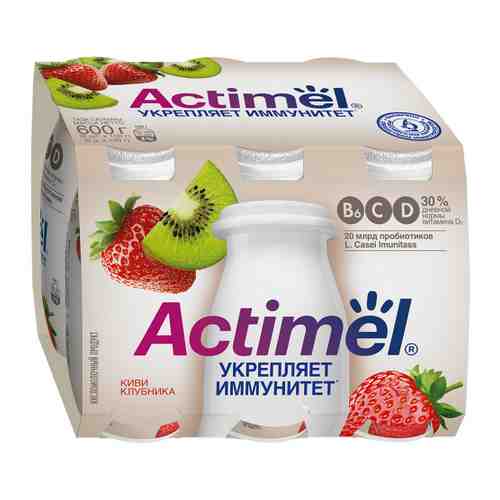 Кисломолочный напиток Actimel киви клубника 2.5% 100 г арт. 3209601