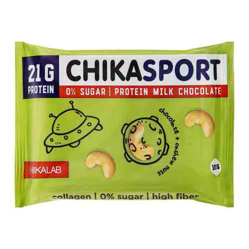 Шоколад Chikalab протеиновый молочный с кешью 100 г арт. 3448942