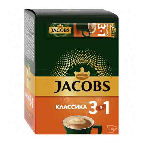 Напиток Jacobs кофейный растворимый 3 в 1 Классика 24 пакетика по 12 г арт. 3454248