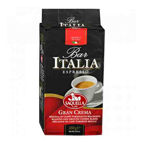 Кофе Saquella Bar Italia Gran Crema молотый 250 г арт. 3365453