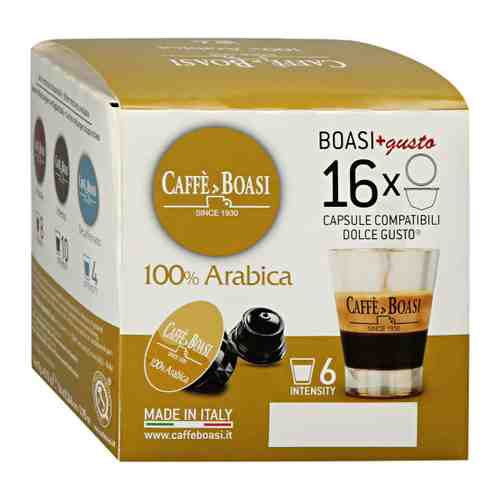 Кофе Caffe Boasi 100% Arabica Dolce Gusto 16 капсул по 7 г арт. 3440253