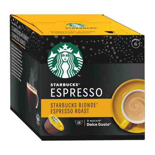 Кофе Starbucks Blonde Espresso Roast Nescafe Dolce Gusto 12 капсул по 5.5 г арт. 3380534
