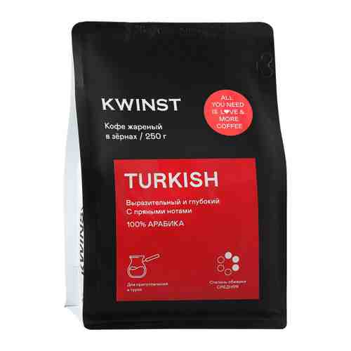 Кофе Kwinst Turkish жареный в зернах 250 г арт. 3449118