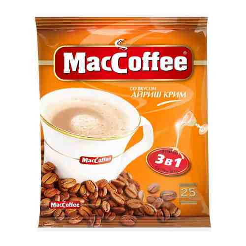 Напиток MacCoffee Айриш крим кофейный порционный растворимый 3 в 1 25 пакетиков по 18 г арт. 3094213