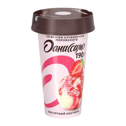 Коктейль Даниссимо йогуртный клубничное мороженое 2.6% 190 г арт. 3423318