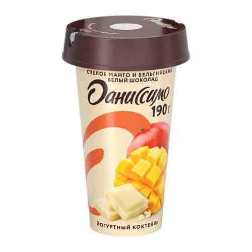 Коктейль Даниссимо йогуртный с манго и бельгийским белым шоколадом 2.7% 190 г арт. 3398696