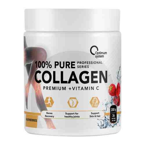 Коллаген Optimum System 100% Pure Collagen Powder raspberry 200 г арт. 3457390