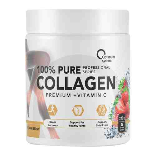 Коллаген Optimum System 100% Pure Collagen Powder strawberry 200 г арт. 3457395