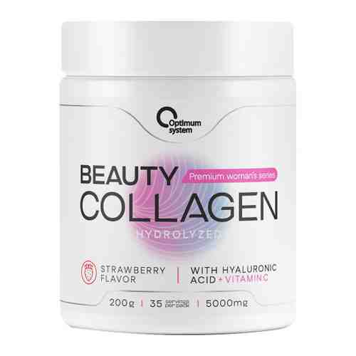 Коллаген Optimum System Collagen Beauty Powder strawberry 200 г арт. 3457386