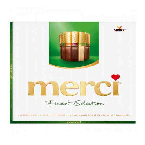 Набор шоколадный Merci Ассорти с миндалем 4 вида шоколада 250 г арт. 3243690