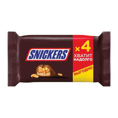 Батончик Snickers шоколадный 4 штуки по 40 г арт. 3431536