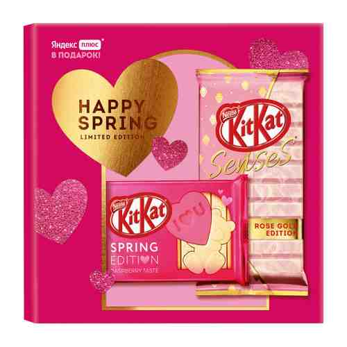 Шоколад KitKat Senses Happy spring Limited edition Весенний набор из двух шоколадных плиток со вкусом клубники 220 г арт. 3516030