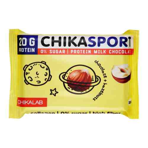 Шоколад Chikalab протеиновый молочный с фундуком 100 г арт. 3448940