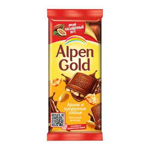 Шоколад Alpen Gold молочный арахис и кукурузные хлопья 85 г арт. 3402857