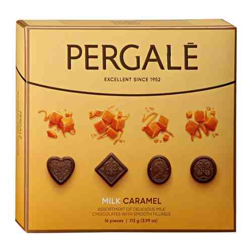Конфеты Pergale Caramel Collection ассорти из молочного шоколада с карамельными начинками 118г арт. 3508437