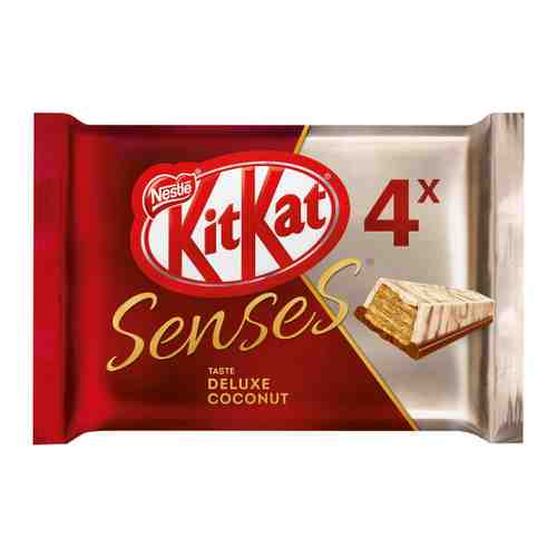 Шоколад KitKat Senses Taste Deluxe Coconut Белый со вкусом кокоса и молочный со вкусом миндаля с хрустящей вафлей 116 г арт. 3455621