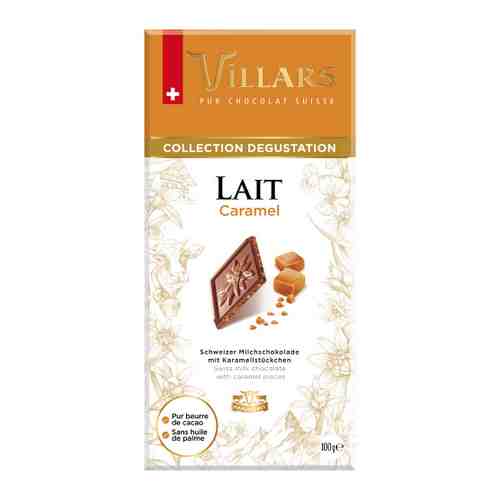Шоколад Villars Швейцарский молочный с кусочками карамели 100 г арт. 3362208